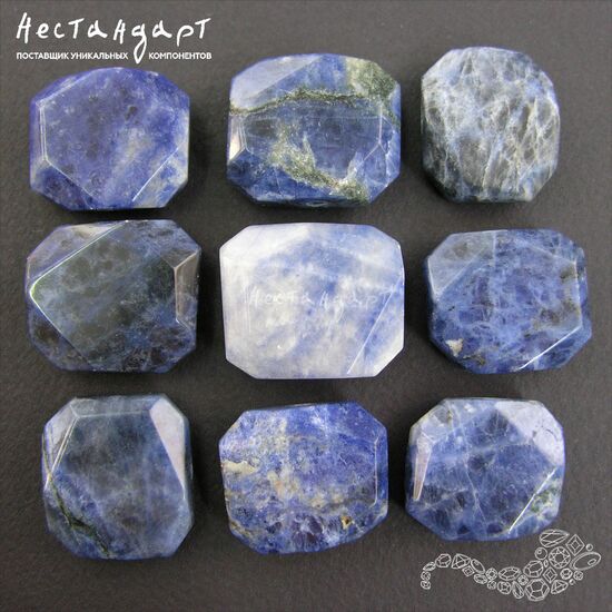 Содалит натуральный Octagon 23-25х20 мм, изображение 4