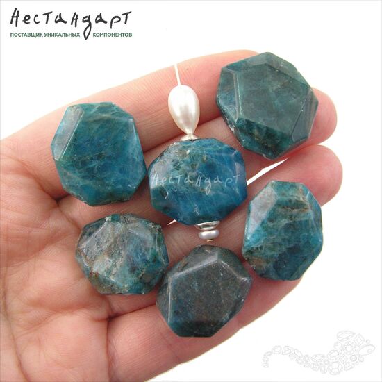 Апатит натуральный Octagon 21-25х17-21 мм, изображение 2