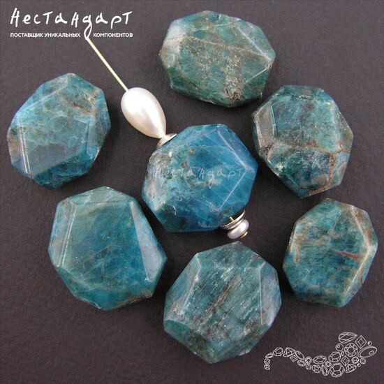 Апатит натуральный Octagon 21-25х17-21 мм, изображение 3