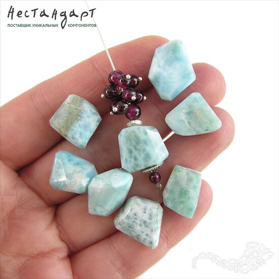 Ларимар натуральный Gross Cut 13-18 мм, изображение 2