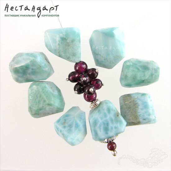 Ларимар натуральный Gross Cut 13-18 мм, изображение 4