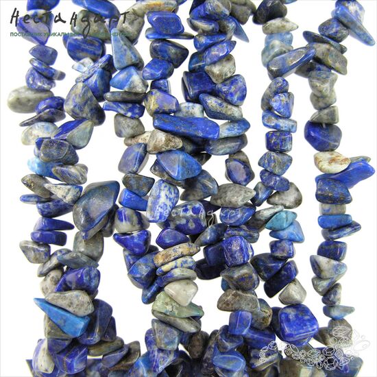 Лазурит натуральный галтовка 6-12 мм (нить 20 см)