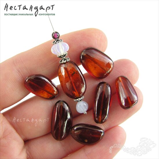 Гранат натуральный Precious Hessonite Pellet 12-16 мм, изображение 3