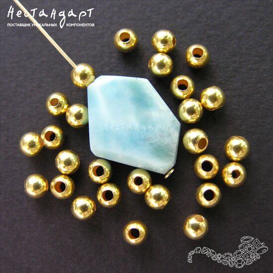 Бусина Round Vermeil Sterling Silver 4 мм, изображение 2