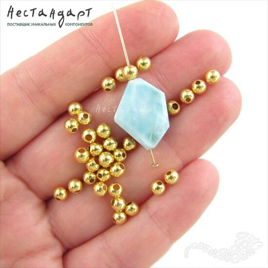 Бусина Round Vermeil Sterling Silver 4 мм, изображение 3