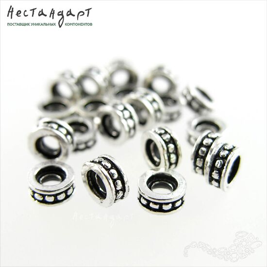 Бусина Antique Collar Sterling Silver 6х2,5 мм