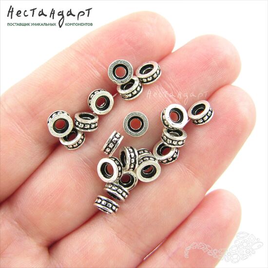 Бусина Antique Collar Sterling Silver 6х2,5 мм, изображение 2