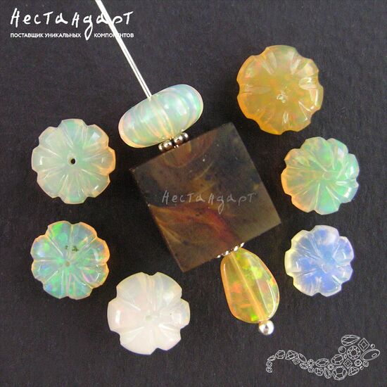 Опал натуральный резной Pumpkin 7-10 мм, изображение 2