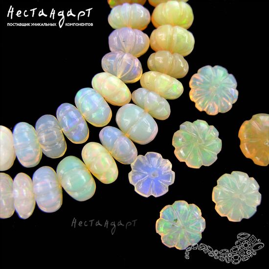 Опал натуральный резной Pumpkin 7-10 мм, изображение 7