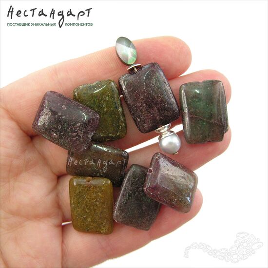 Кварцит натуральный Rectangle 20-21х15-16 мм, изображение 2