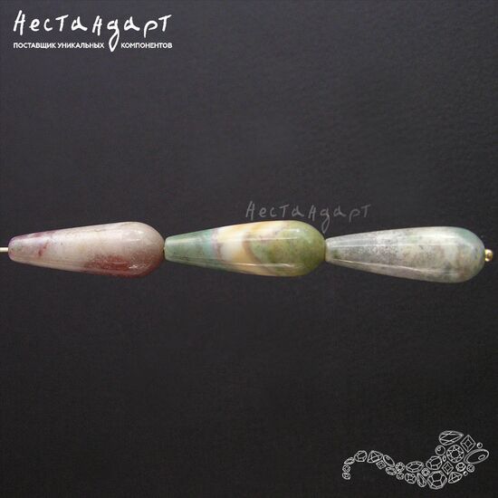 Халцедон моховой натуральный Drop 30х10 мм, изображение 4