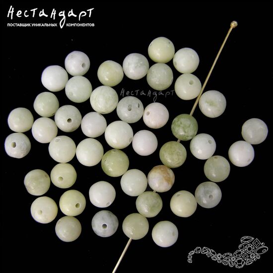 Серпентин натуральный гладкий 8 мм (уп. 5 шт.), изображение 5