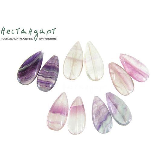 Флюорит натуральный Rainbow Drop 20х10 мм, изображение 3