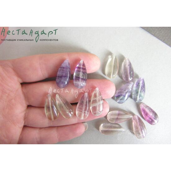 Флюорит натуральный Rainbow Drop 20х10 мм, изображение 4