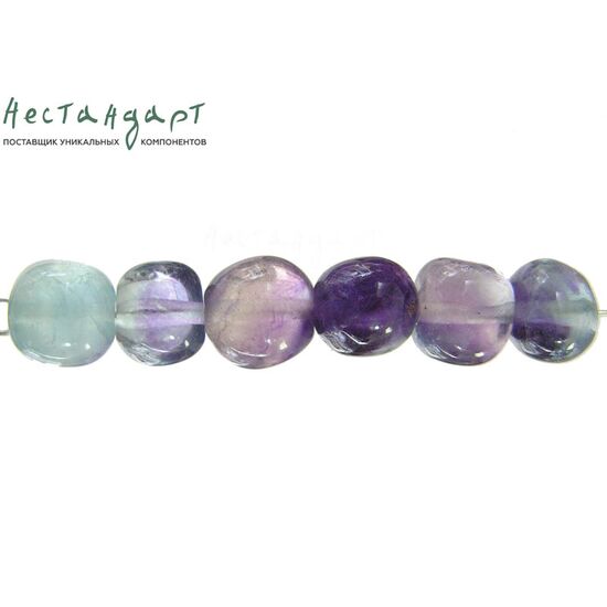 Флюорит натуральный гладкий Pebble 7-9 мм ( уп.10 шт.)