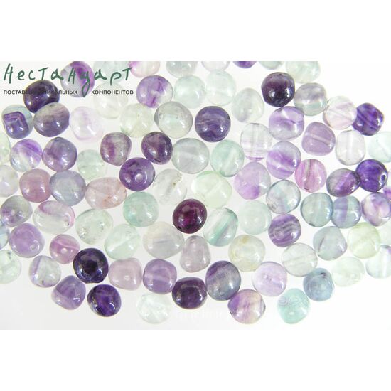 Флюорит натуральный гладкий Pebble 7-9 мм ( уп.10 шт.), изображение 2