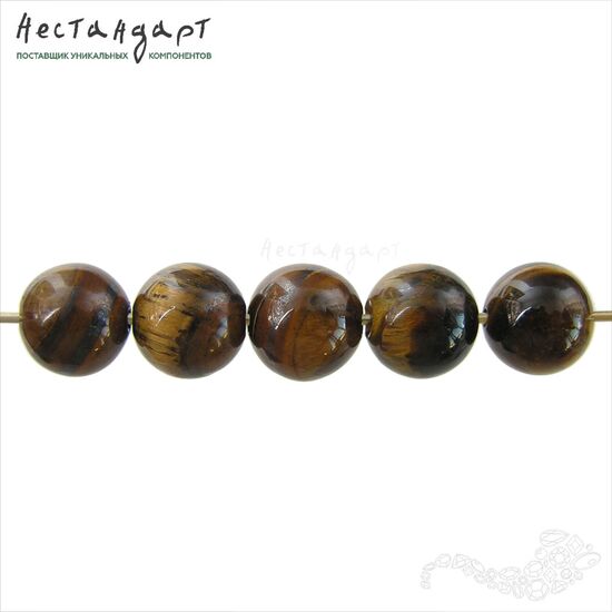 Тигровый глаз натуральный 8 мм (уп. 6 шт), изображение 5
