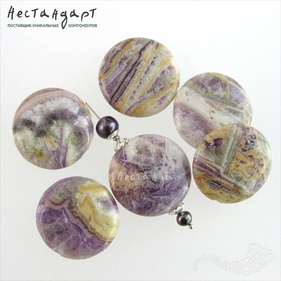 Флюорит натуральный Disk 25 мм, изображение 4