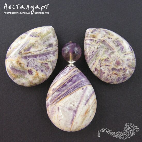 Флюорит натуральный Drop 39-40х29-30 мм, изображение 3