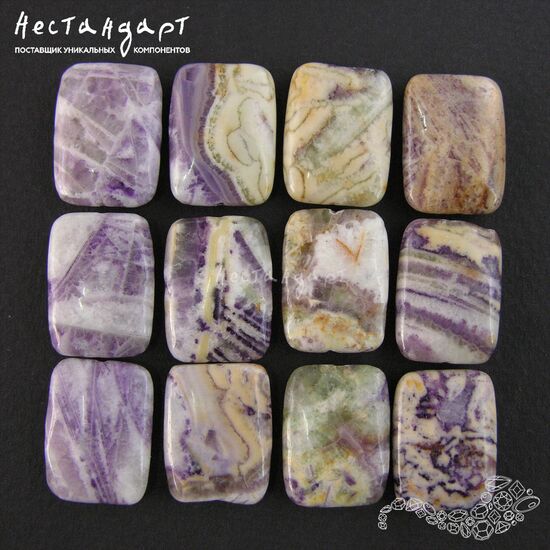 Флюорит натуральный Rectangle 20х15 мм (уп. 5 шт), изображение 4