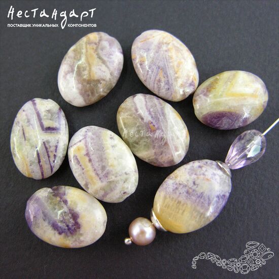Флюорит натуральный Oval 18-19х13 мм (уп. 5 шт.), изображение 2