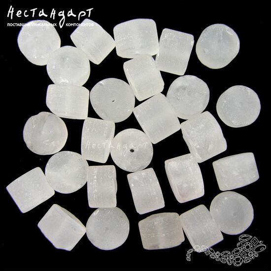Кварц натуральный шлифованный Ice Rondel 12х9 мм (уп. 6 шт.), изображение 2