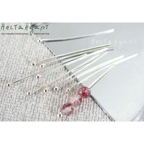 Пин с шариком Sterling Silver 23x0,35 мм (уп. 10 шт.), изображение 4