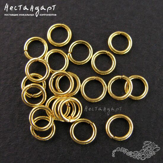 Кольцо соединительное разъемное Vermeil Sterling Silver 5х0,8 мм, изображение 2