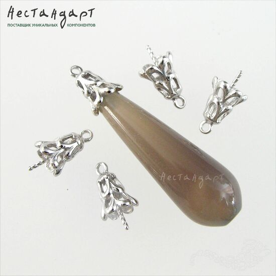 Концевик со штифтом Waterfall Sterling Silver Rhodium Plated 13 мм, изображение 4