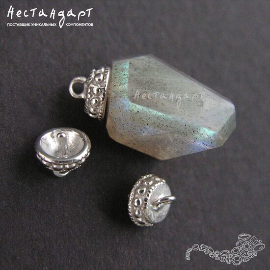 Концевик со штифтом Grain Sterling Silver Rhodium Plated 5 мм, изображение 2