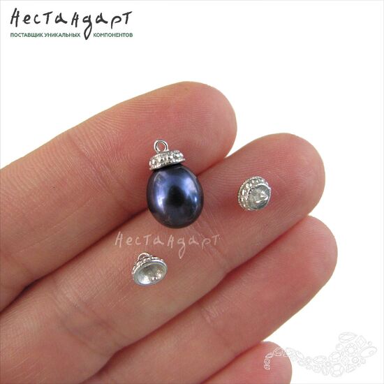 Концевик со штифтом Grain Sterling Silver Rhodium Plated 5 мм, изображение 3