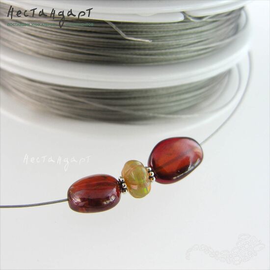 Ювелирный тросик (ланка) Серый 0,38 мм (уп. 80 м.), изображение 2