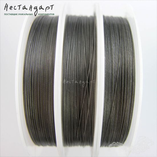 Ювелирный тросик (ланка) Серый 0,38 мм (уп. 80 м.), изображение 3
