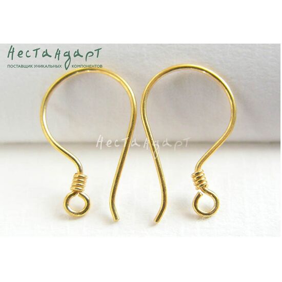 Швензы Simple Wire Vermeil Sterling Silver 17х11 мм (пара), изображение 2