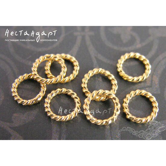 Кольцо витое соединительное паяное Vermeil Sterling Silver 6х1 мм