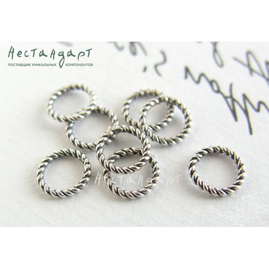 Кольцо витое Sterling Silver Twisted Round 7х1 мм