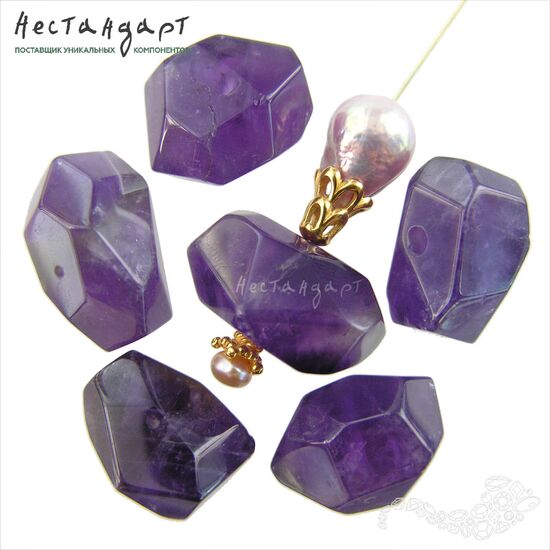 Аметист натуральный Geometric Form 18-20х11-12 мм