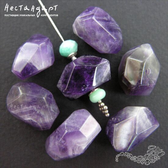 Аметист натуральный Geometric Form 18-20х11-12 мм, изображение 2