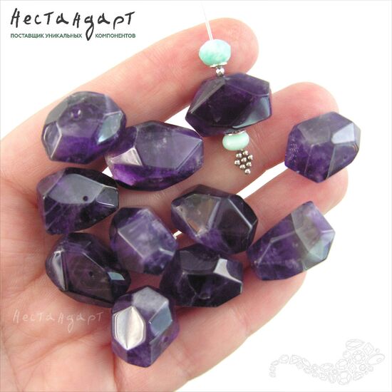 Аметист натуральный Geometric Form 18-20х11-12 мм, изображение 3