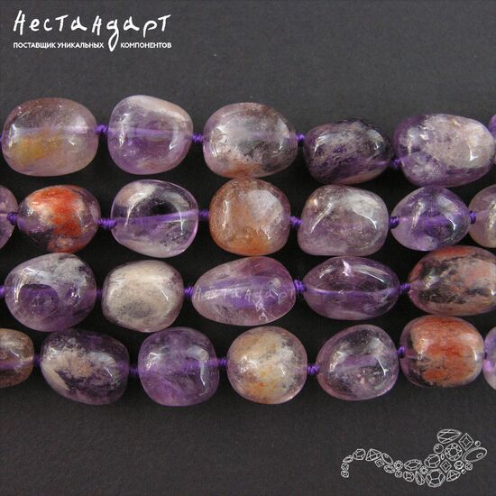 Аметист натуральный с включениями Pebbles 12-18 мм (уп. 5 шт.), изображение 3