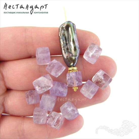 Аметист натуральный Faceted Сube 8-9 мм, изображение 2