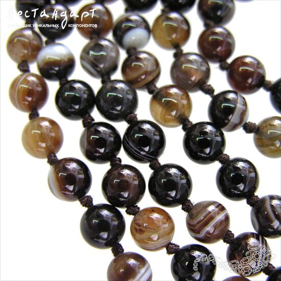 Агат натуральный черный гладкий 8 мм (уп.10 шт.), изображение 5