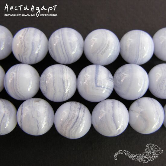 Агат натуральный голубой 12 мм, изображение 2