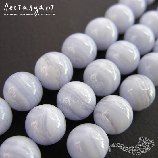 Агат натуральный голубой 12 мм, изображение 4