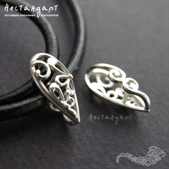 Бейл-держатель для кулона Gocce Sterling Silver 14х6 мм, изображение 2