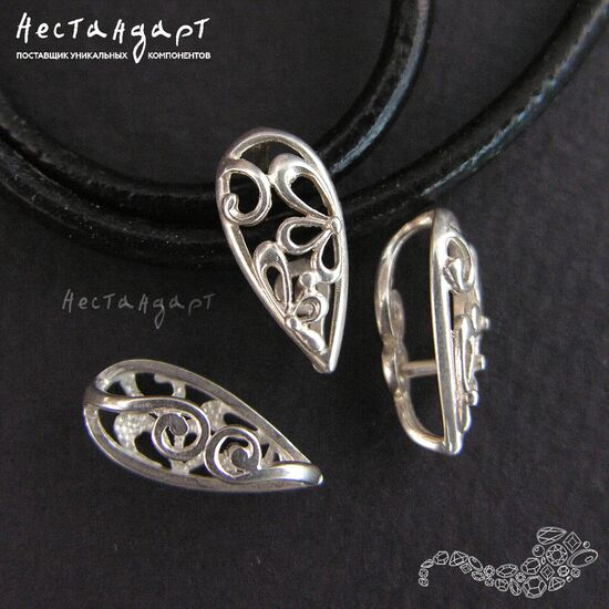 Бейл-держатель для кулона Gocce Sterling Silver 14х6 мм, изображение 3