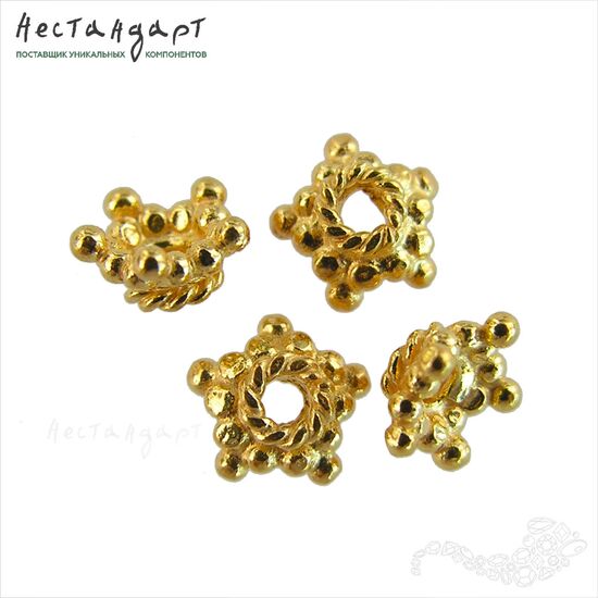 Чашечки для бусин Granules Vermeil Sterling Silver 6х3 мм