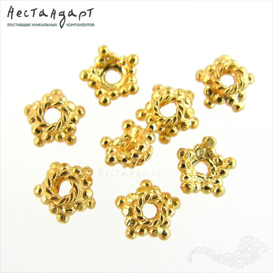 Чашечки для бусин Granules Vermeil Sterling Silver 6х3 мм, изображение 3