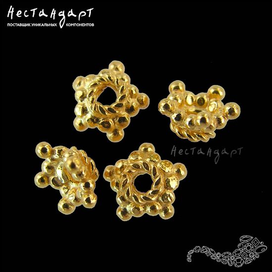 Чашечки для бусин Granules Vermeil Sterling Silver 6х3 мм, изображение 4