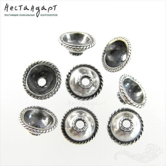 Чашечки для бусин Dome Sterling Silver 8х3,5 мм